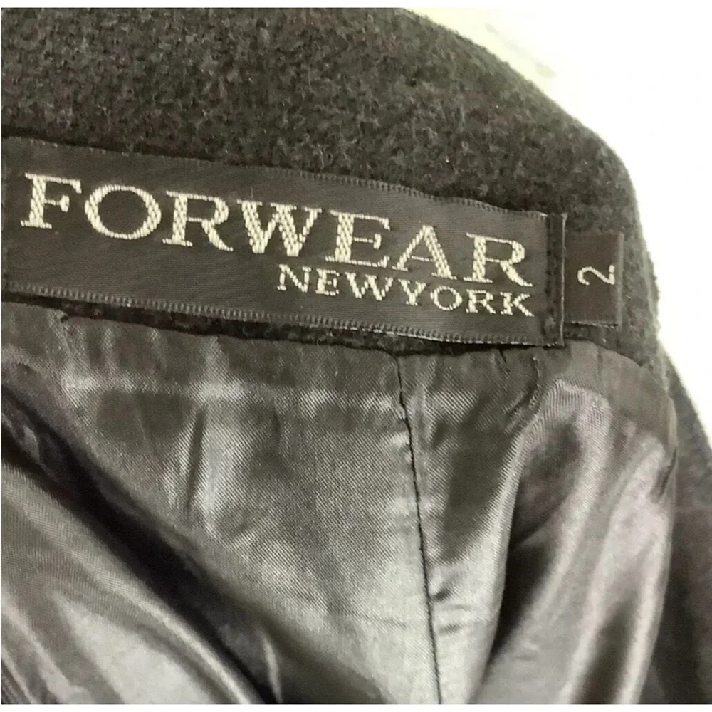Vintage Forwear New York Sz 2 Flare Pleated Skirt Black Polyamide Belt Detail